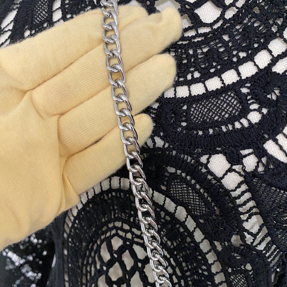Curve Made In Italy Chain Crossbody Purse Blue - Picture 10 of 14